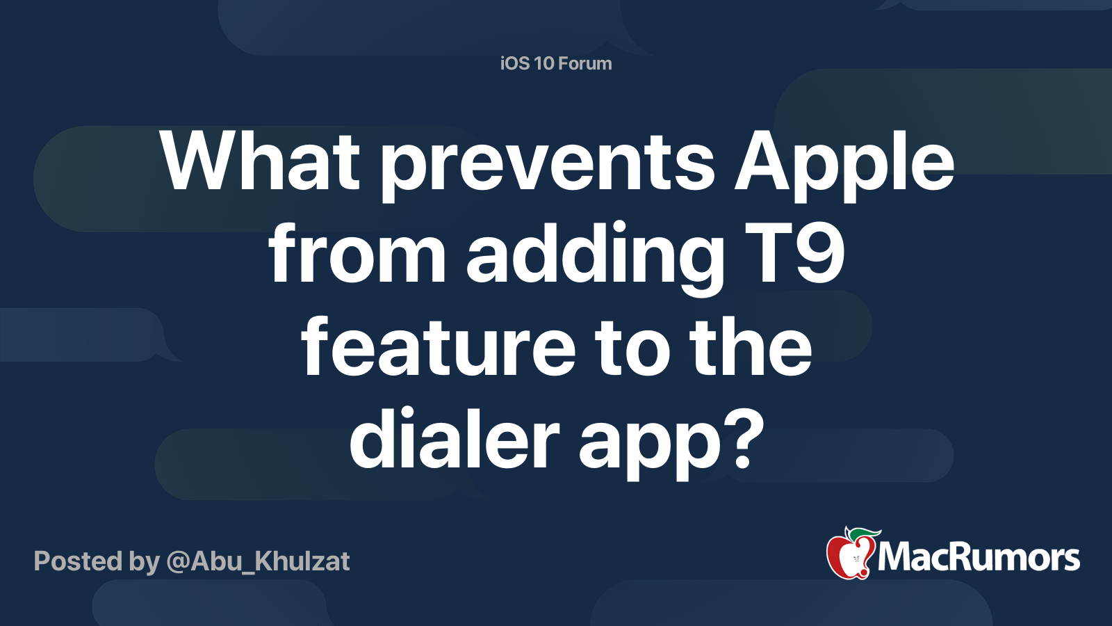 What prevents Apple from adding T9 feature to the dialer app