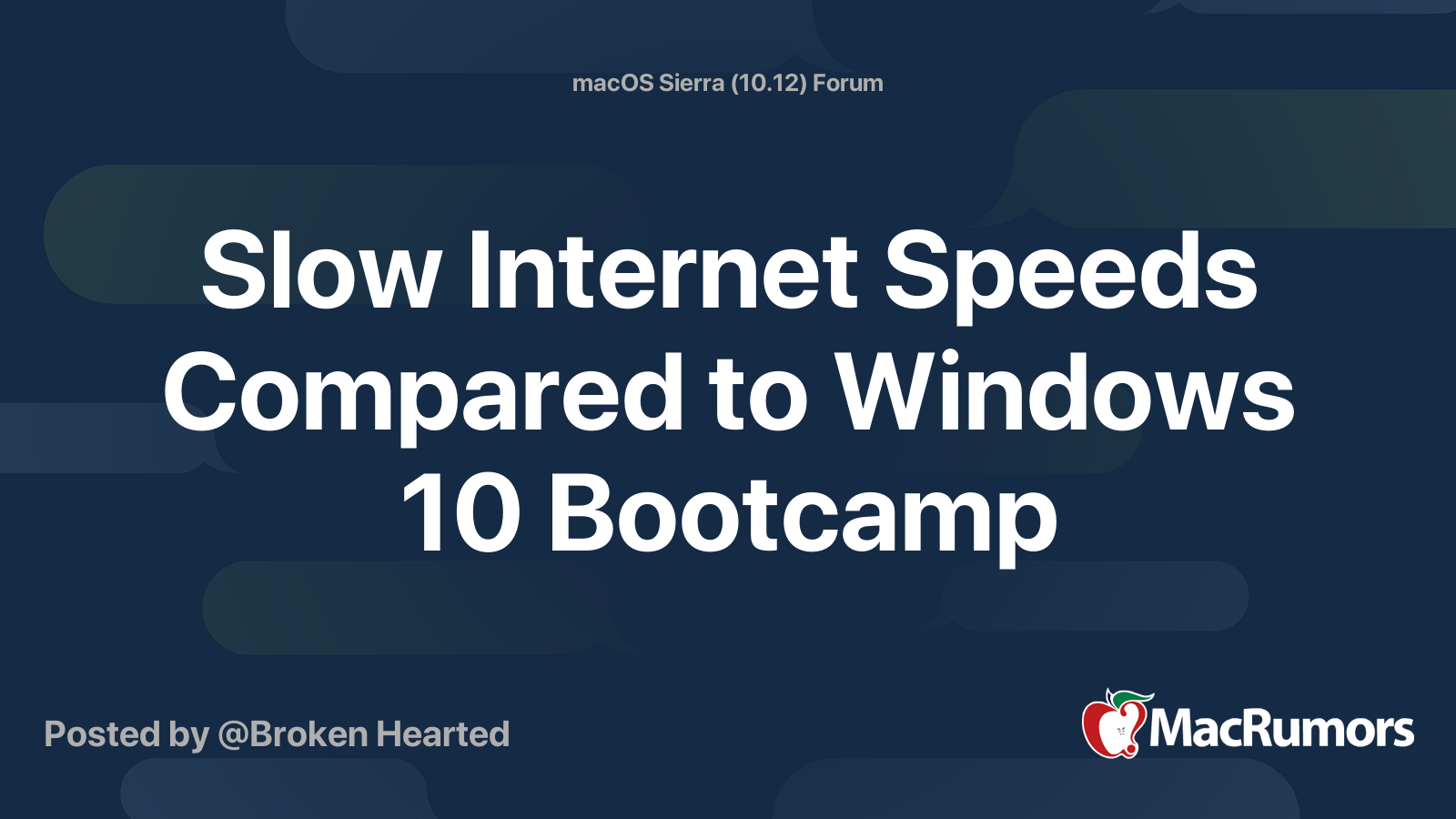 Slow Speeds Compared to Windows 10 Bootcamp MacRumors Forums