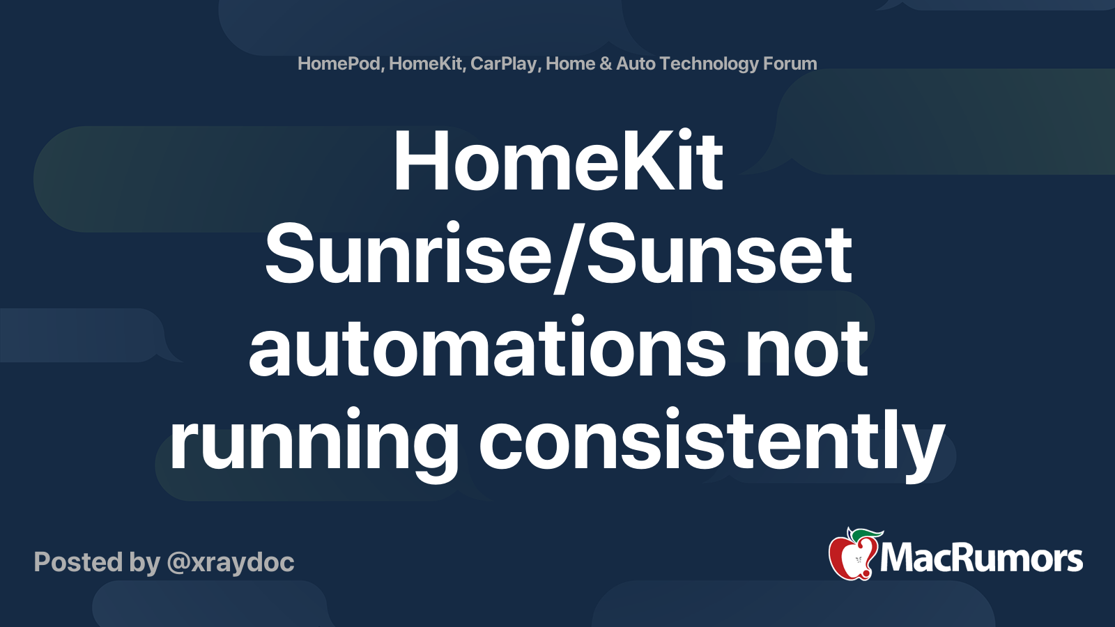 HomeKit Sunrise/Sunset automations not running consistently MacRumors