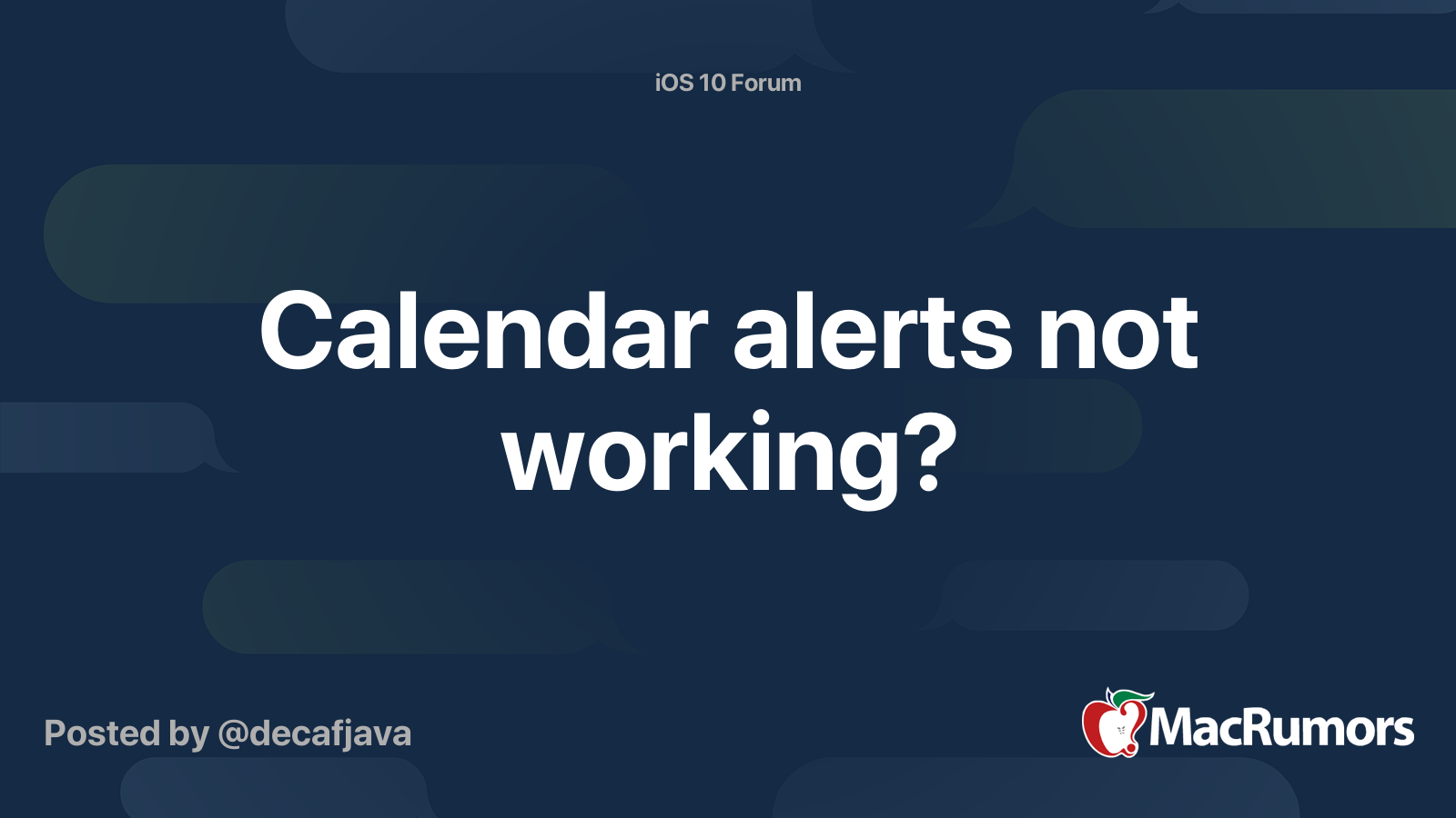 Calendar alerts not working? MacRumors Forums