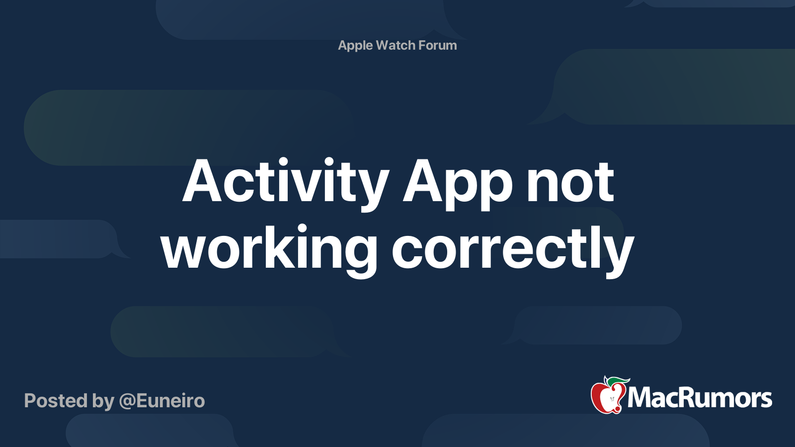 Activity App not working correctly MacRumors Forums