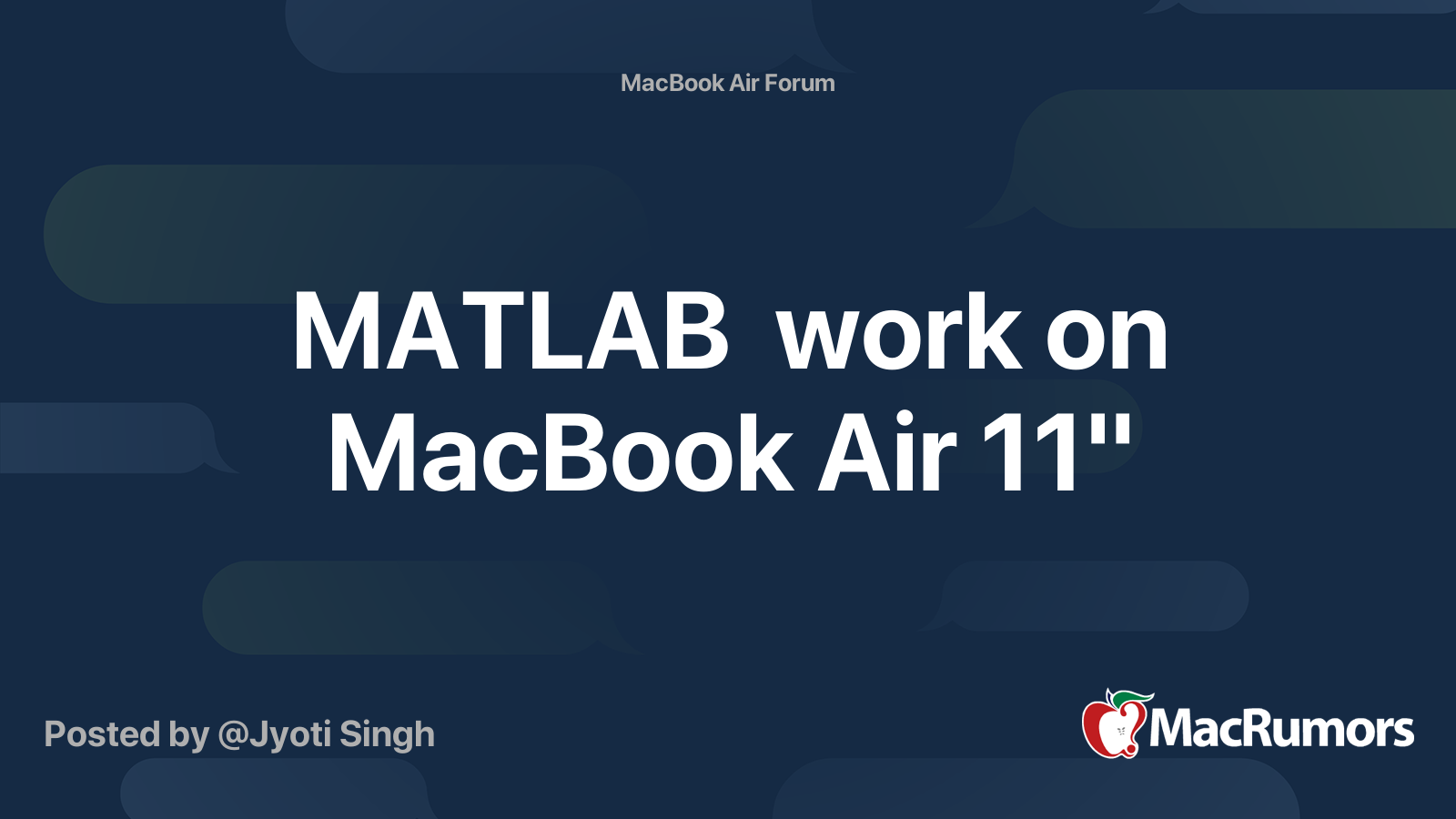 MATLAB work on MacBook Air 11" MacRumors Forums