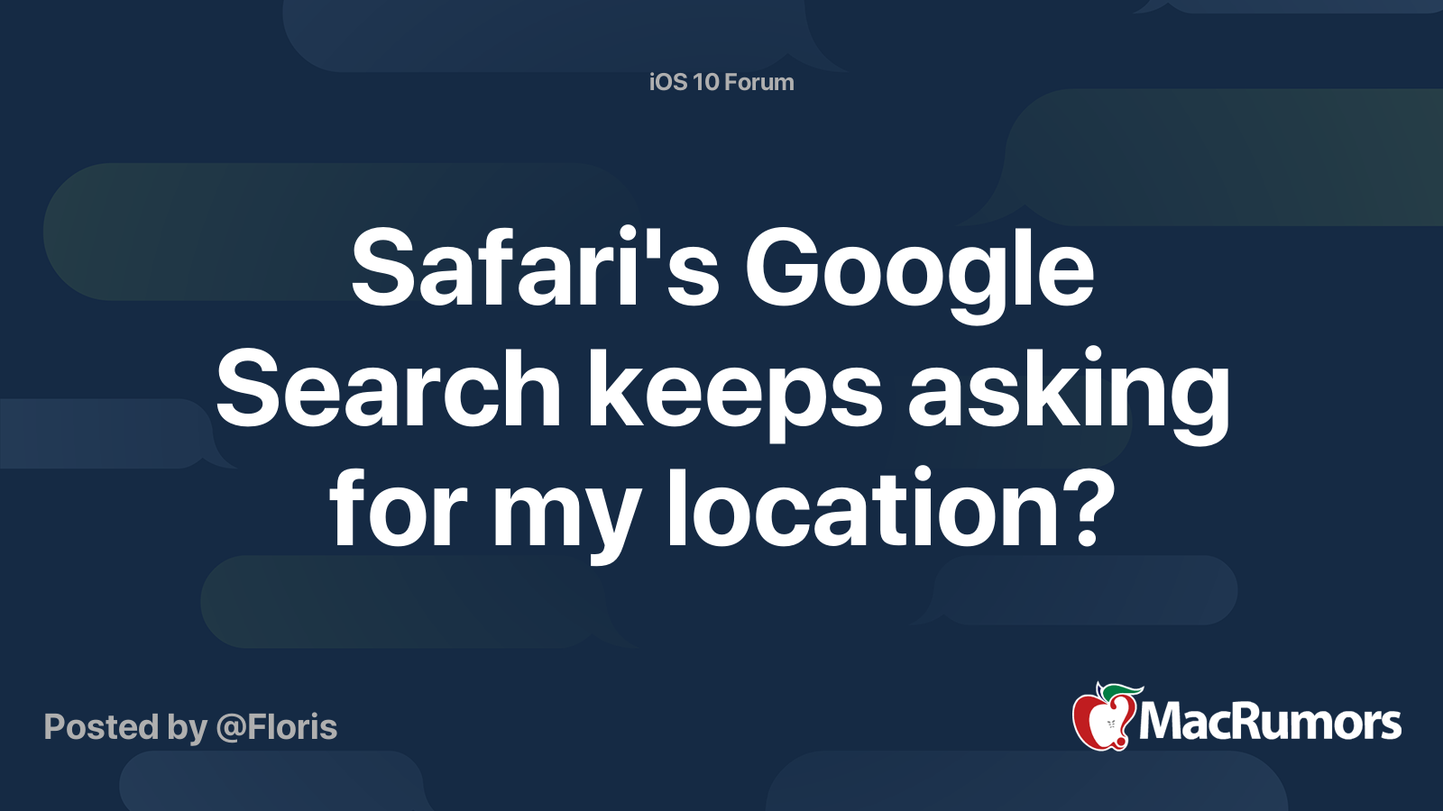 Safari's Google Search keeps asking for my location? MacRumors Forums