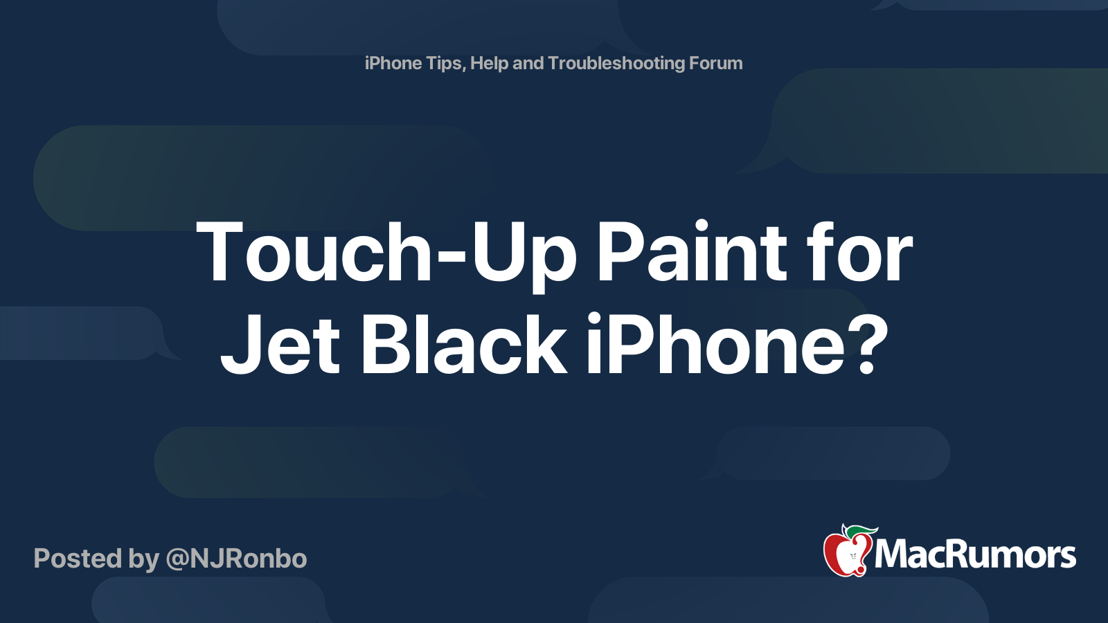 TouchUp Paint for Jet Black iPhone? MacRumors Forums