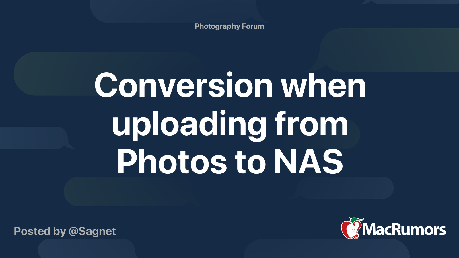Conversion when uploading from Photos to NAS MacRumors Forums