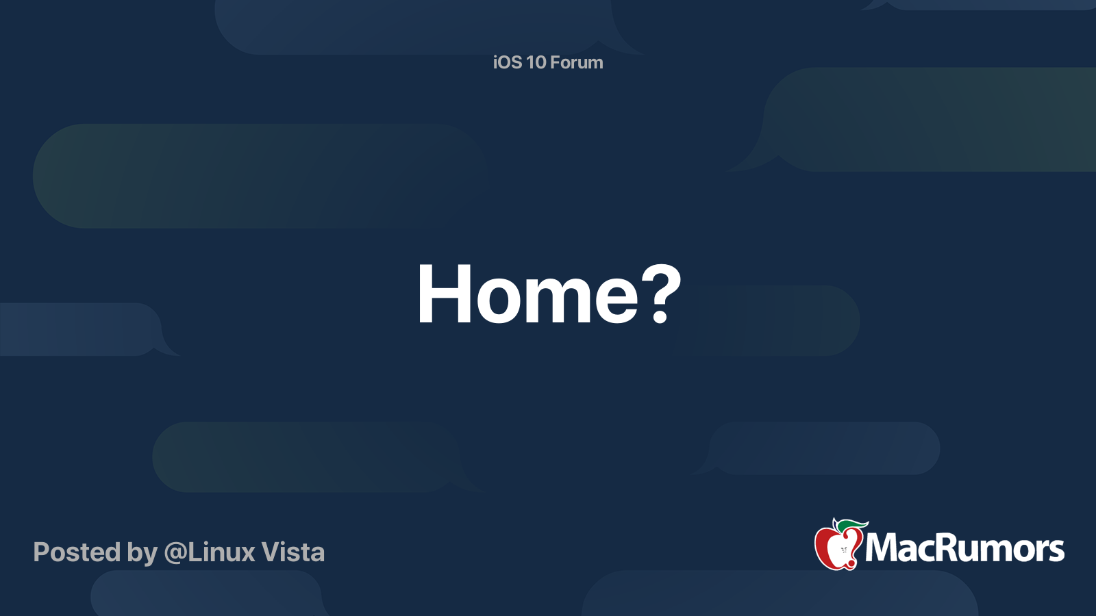 Home? | MacRumors Forums