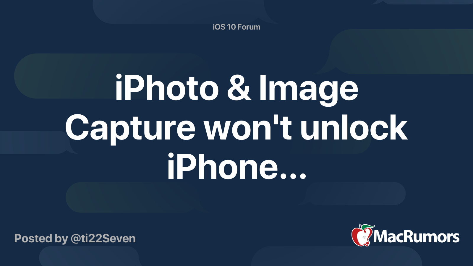 Image capture says please unlock iphone 7