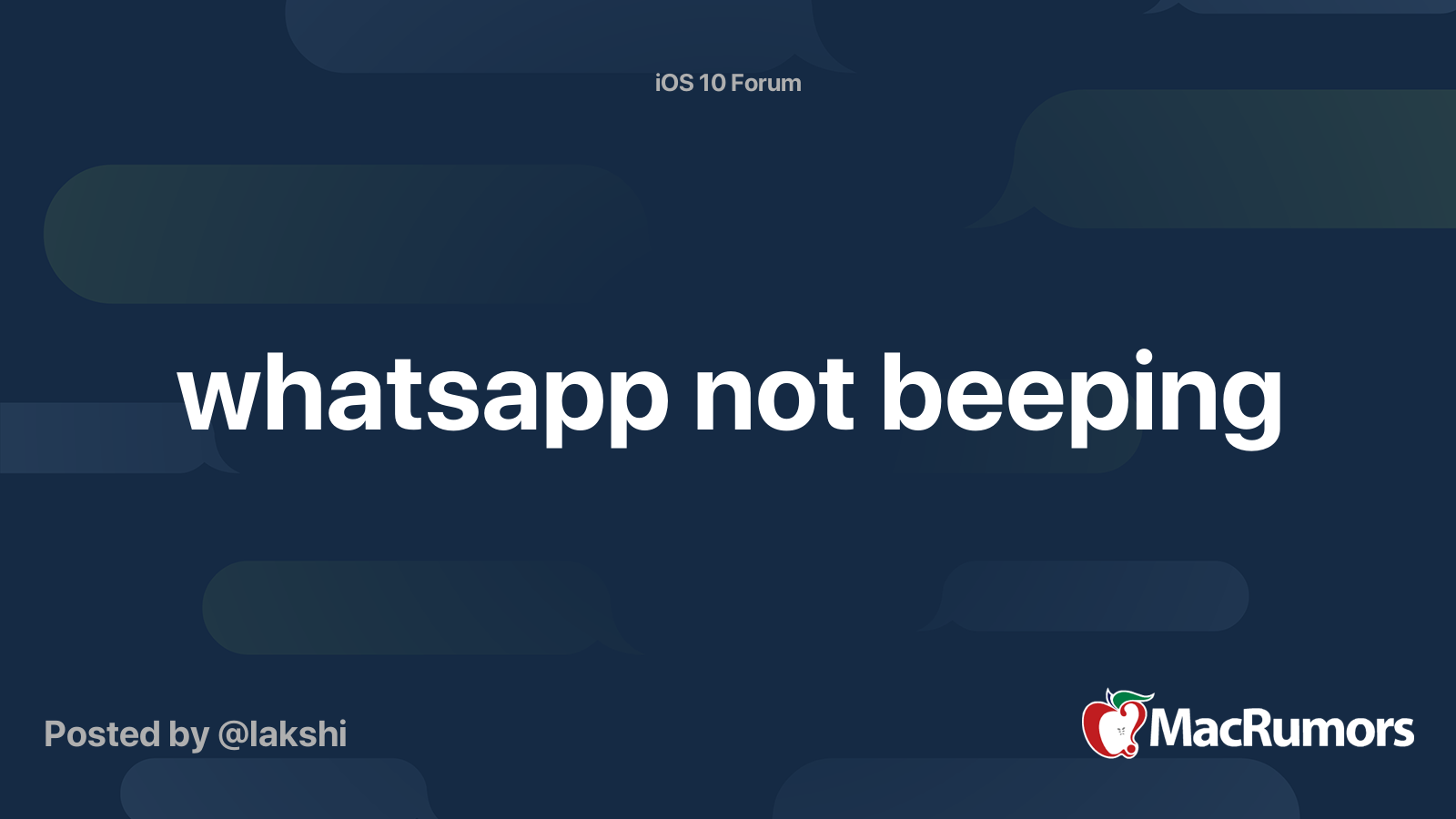whatsapp not beeping MacRumors Forums