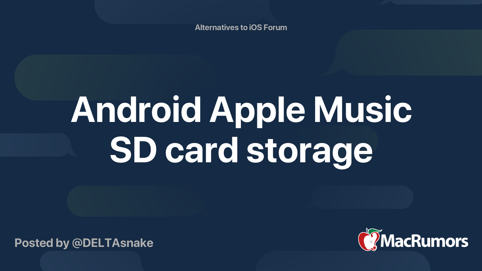 Android Apple Music SD card storage MacRumors Forums