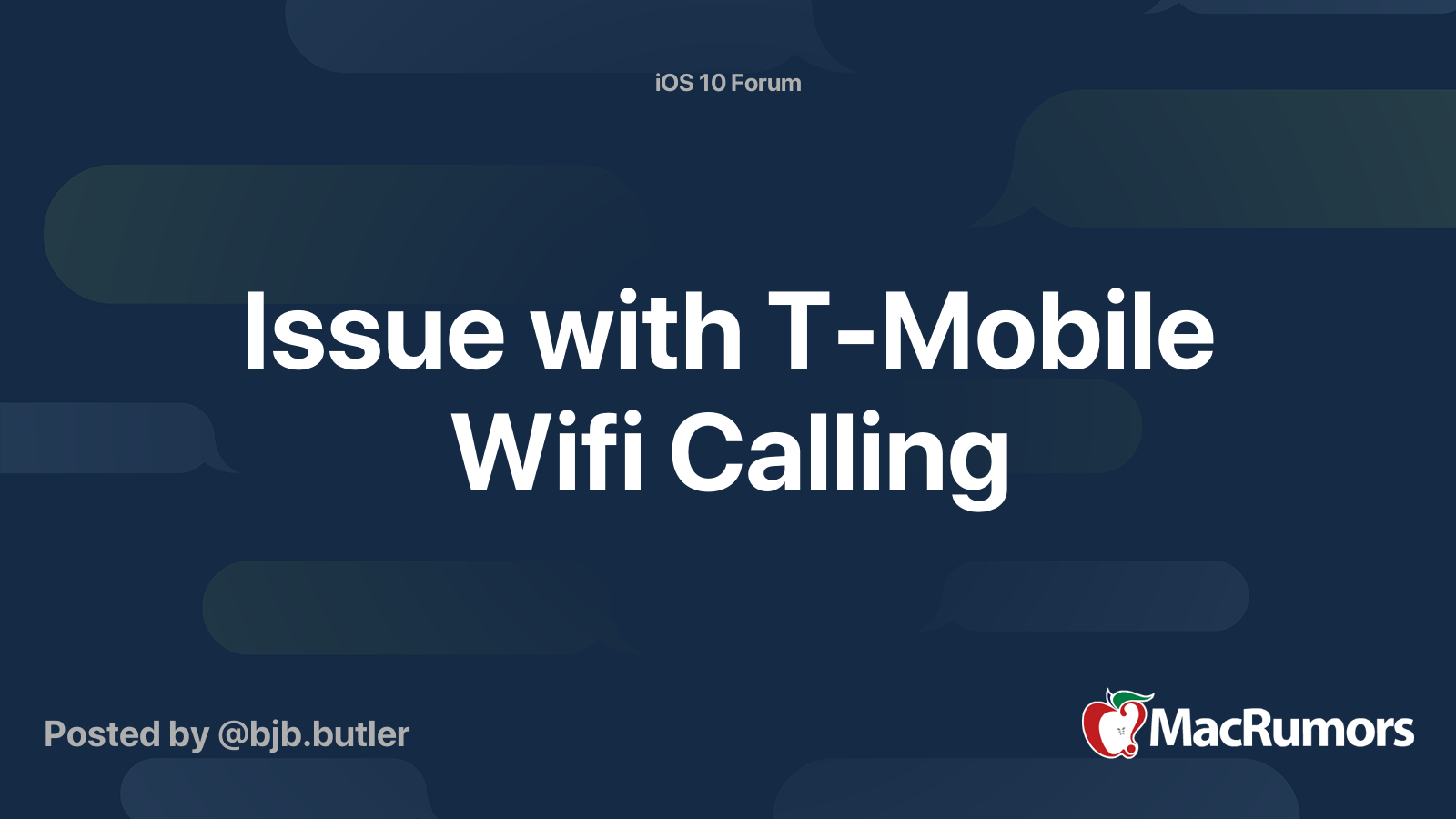 Issue with TMobile Wifi Calling MacRumors Forums