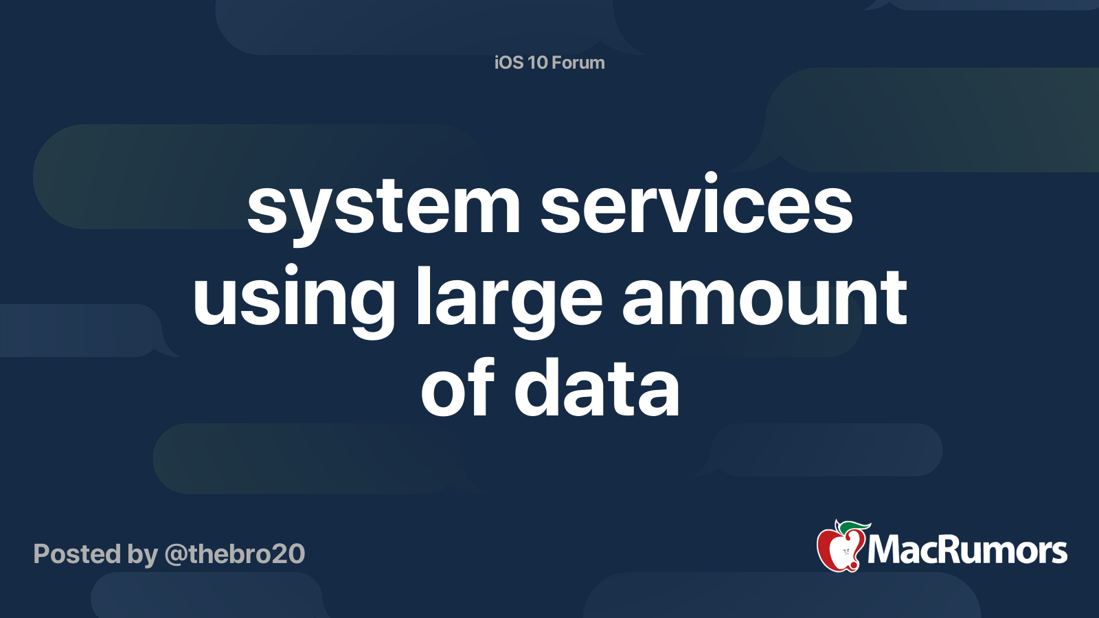 system services using large amount of data MacRumors Forums