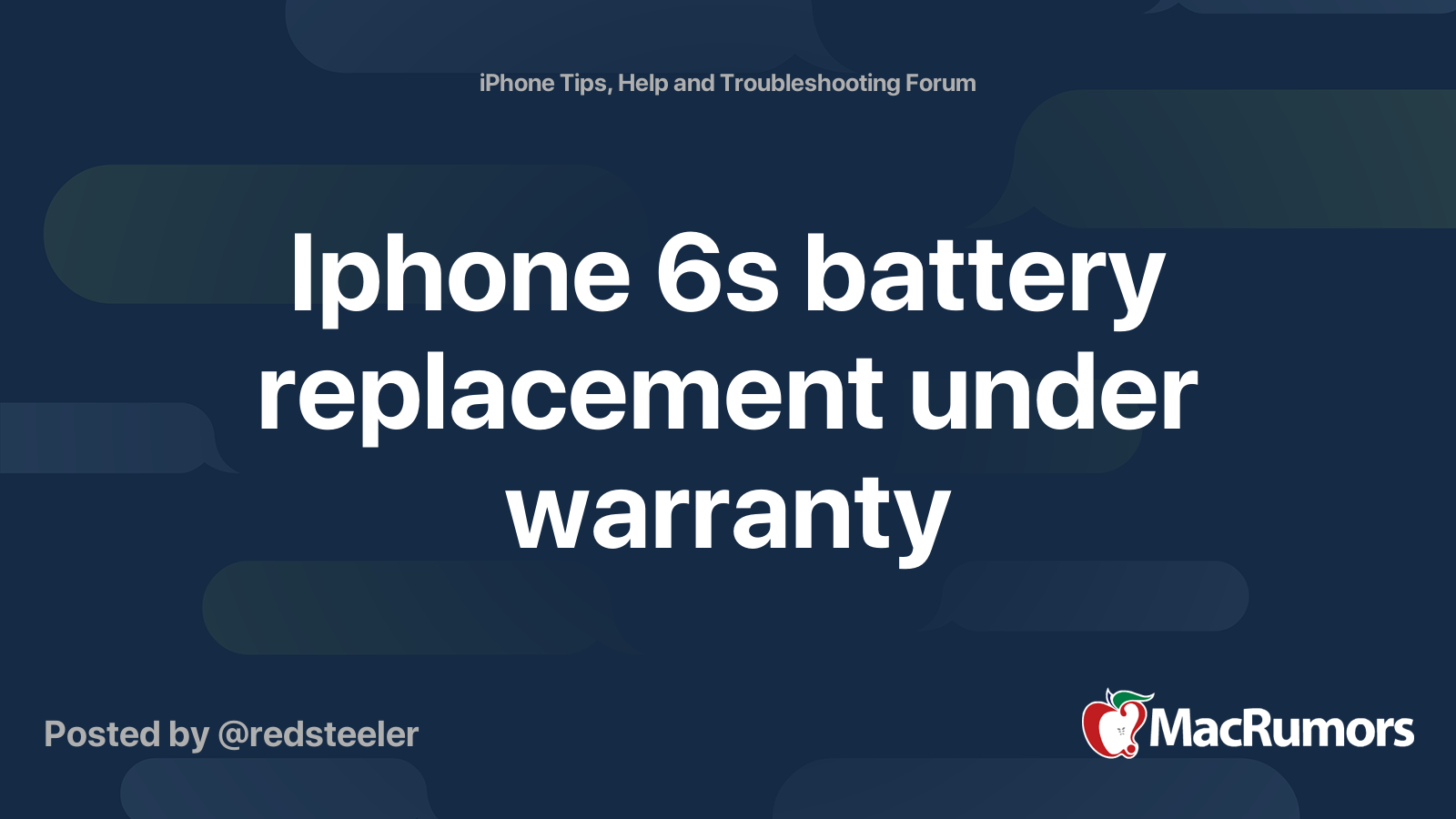 Iphone 6s battery replacement under warranty MacRumors Forums