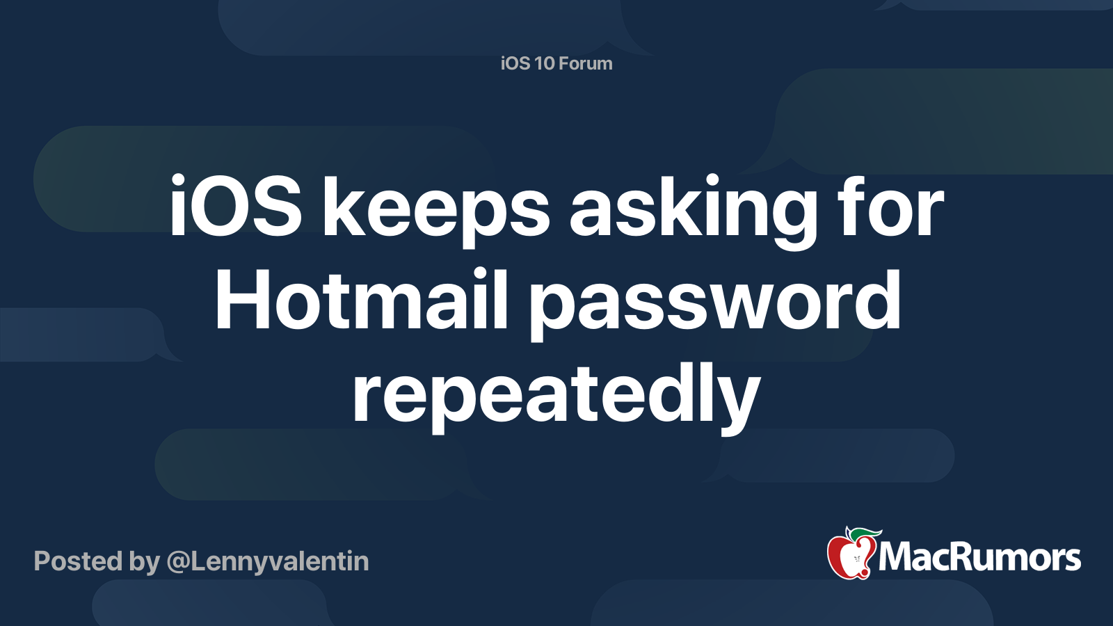 iphone mail keeps asking for hotmail password
