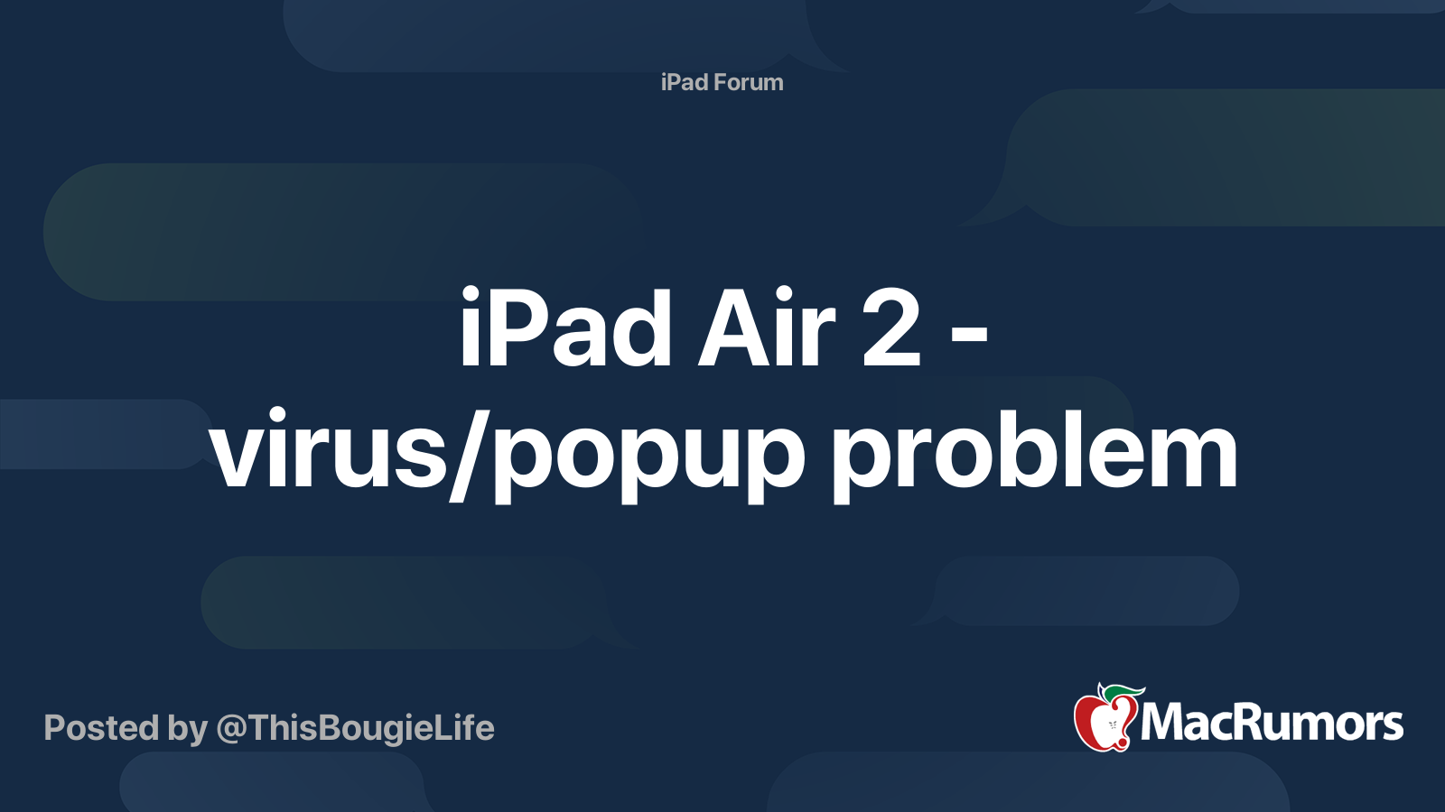 iPad Air 2 virus/popup problem MacRumors Forums