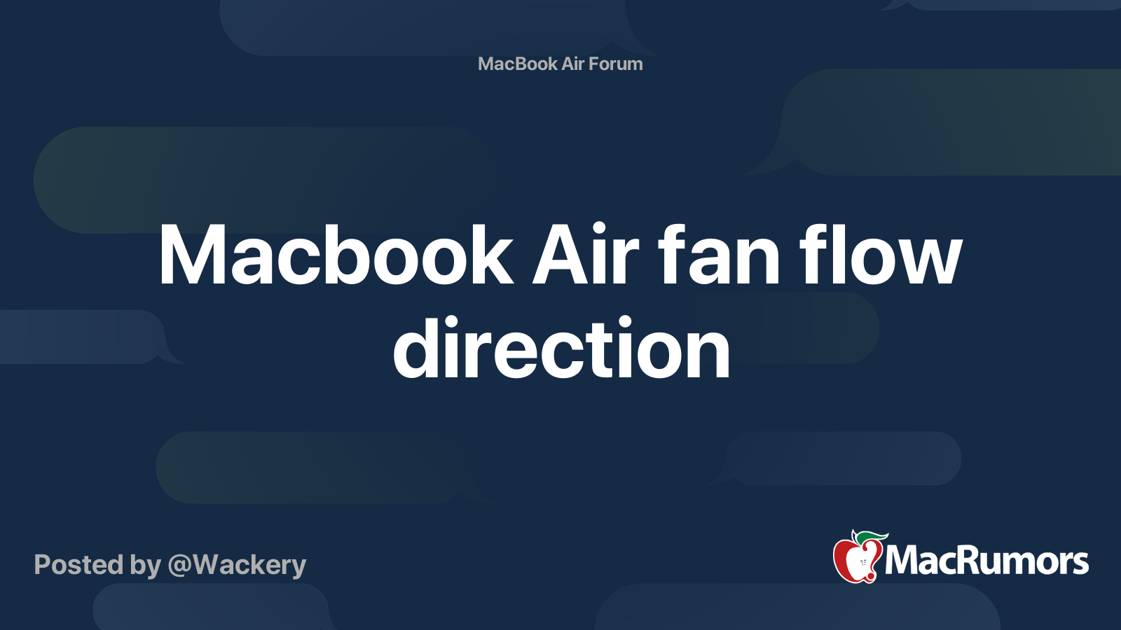 Macbook Air fan flow direction | MacRumors Forums
