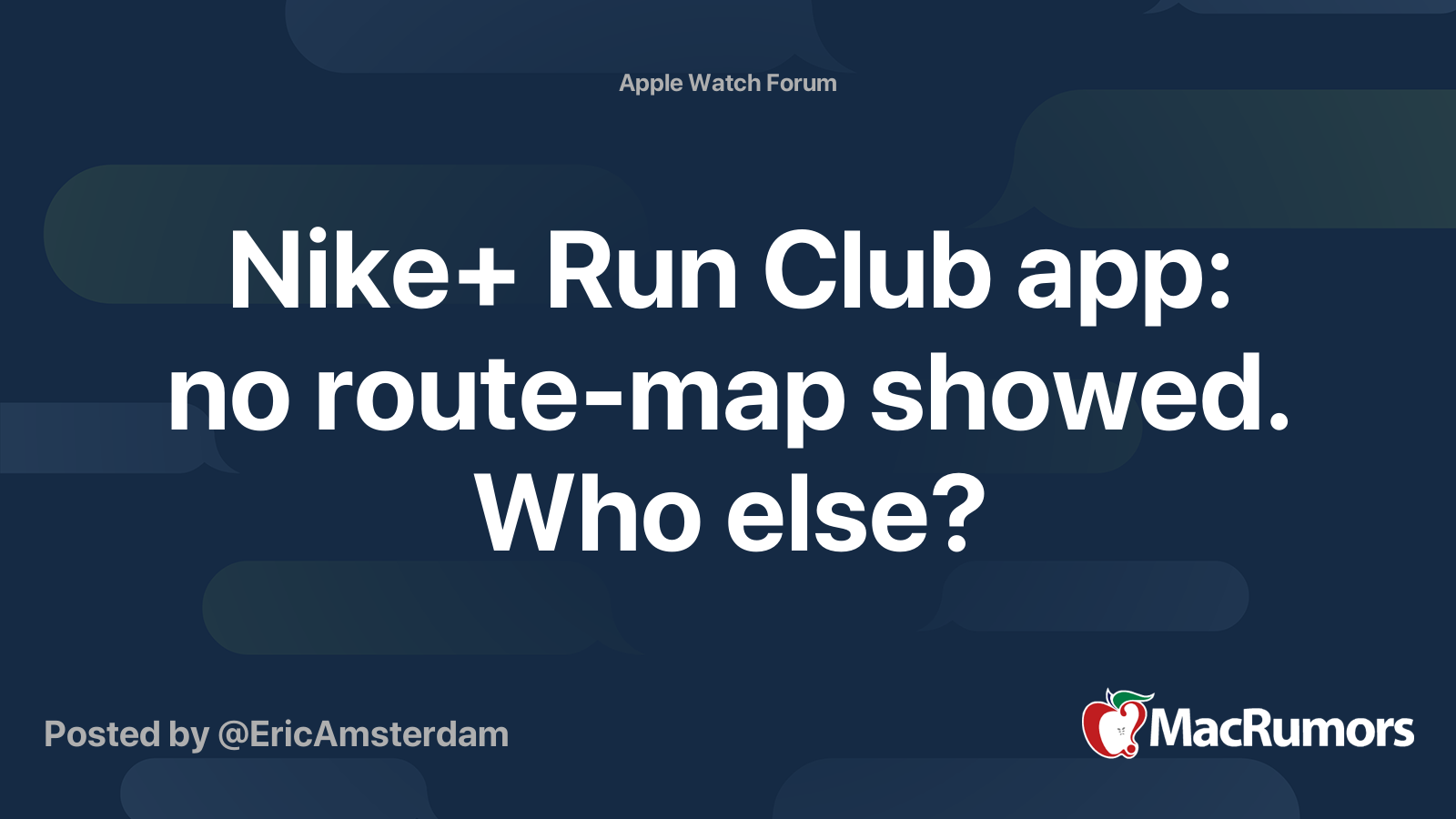 Run Club app: no showed. Who else? MacRumors Forums