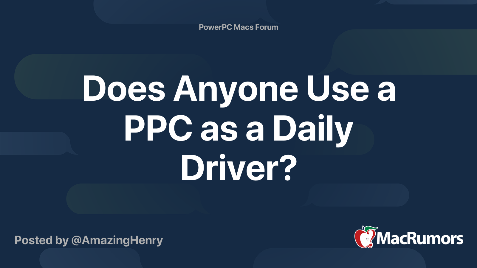 Does Anyone Use a PPC as a Daily Driver? | MacRumors Forums