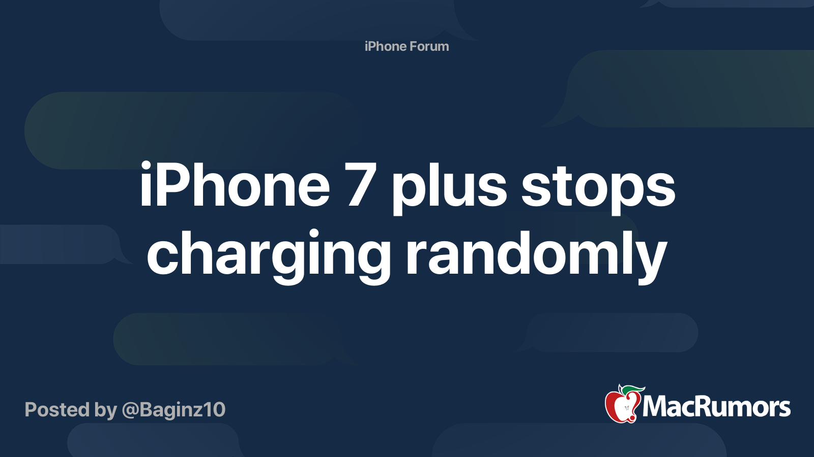 iPhone 7 plus stops charging randomly MacRumors Forums