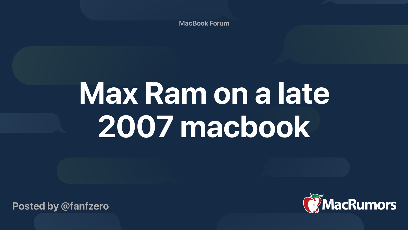 Max Ram on a late MacRumors Forums