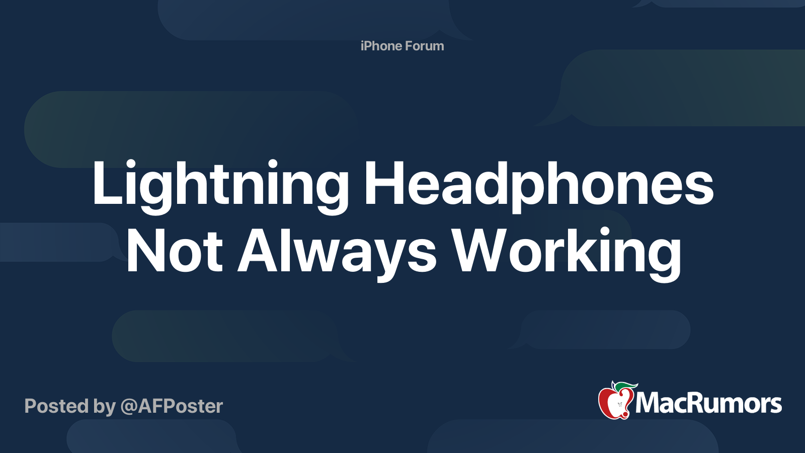 Lightning Headphones Not Always Working MacRumors Forums