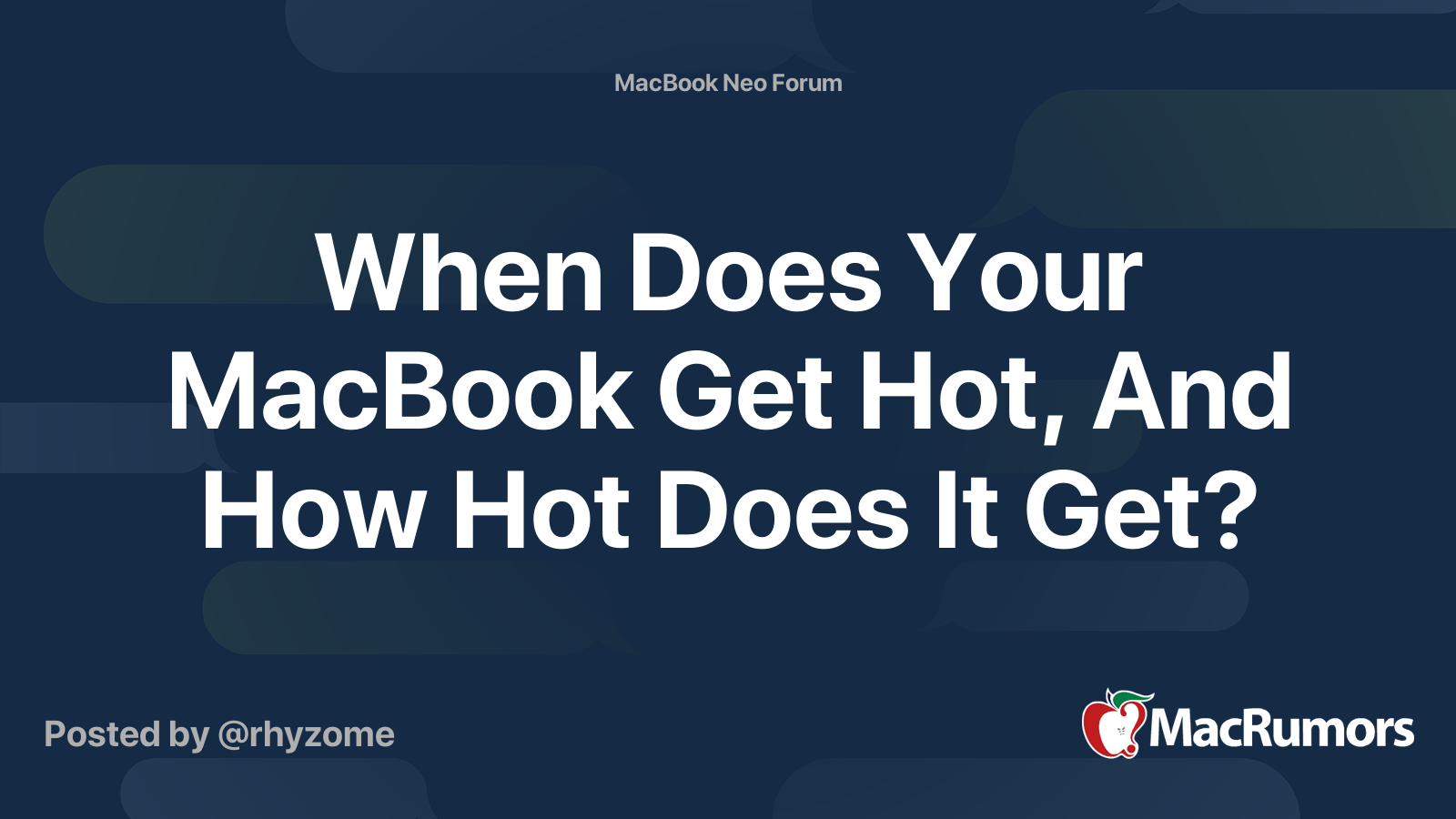 When Does Your MacBook Get Hot, And How Hot Does It Get? | MacRumors Forums