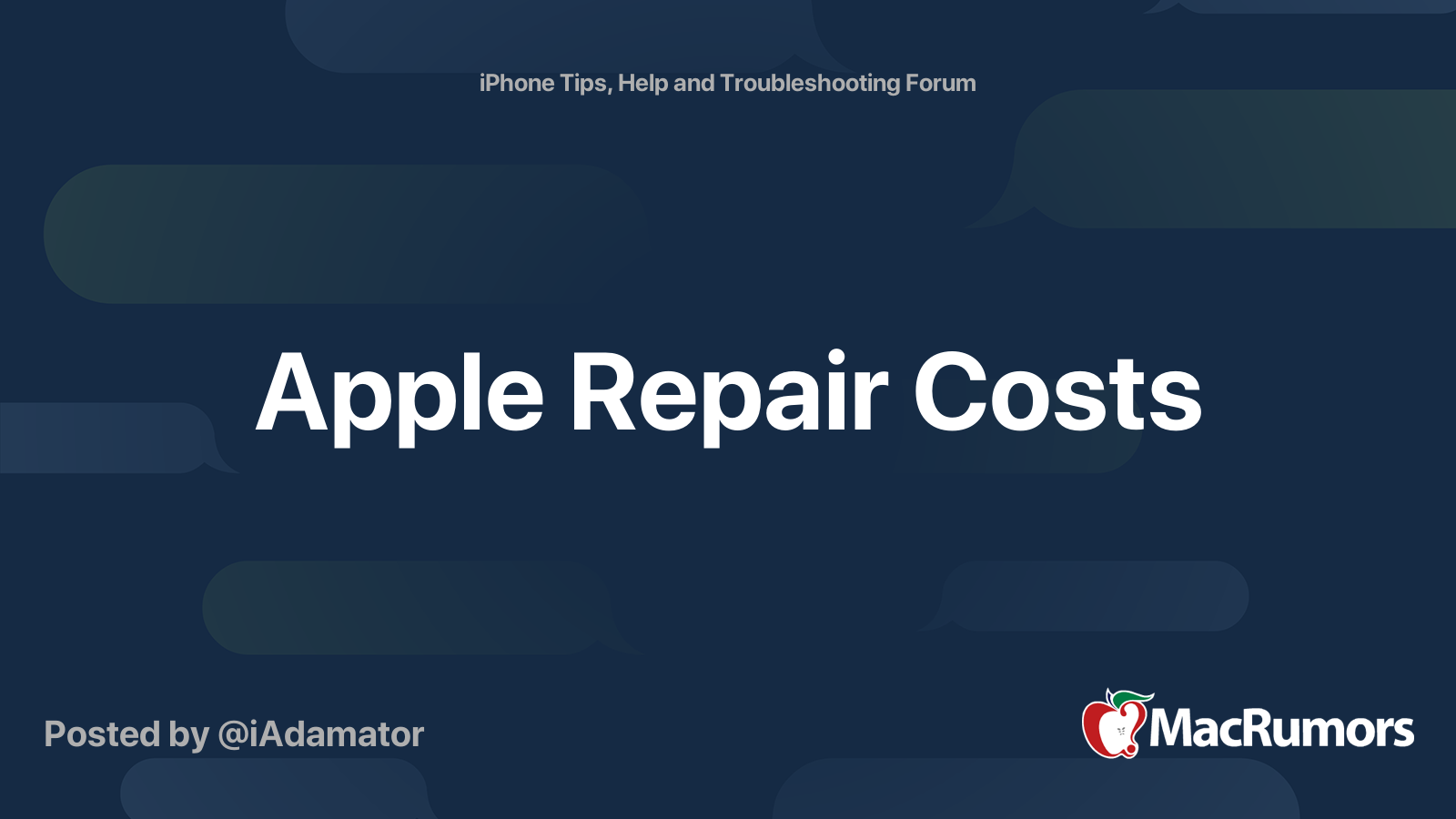 Apple Repair Costs MacRumors Forums
