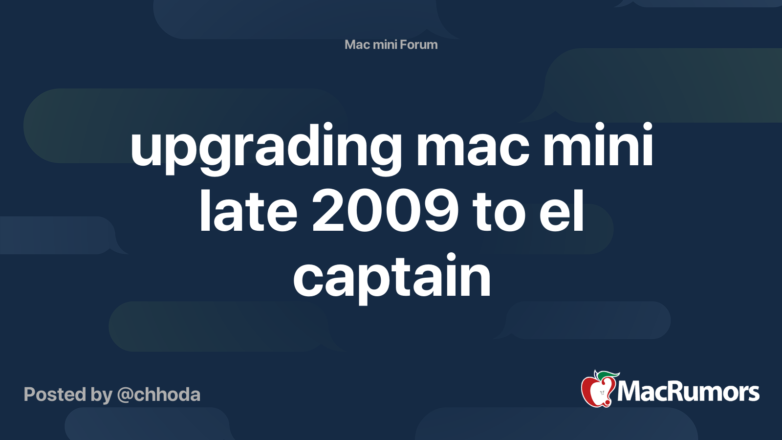 Upgrading Mac Mini Late 09 To El Captain Macrumors Forums