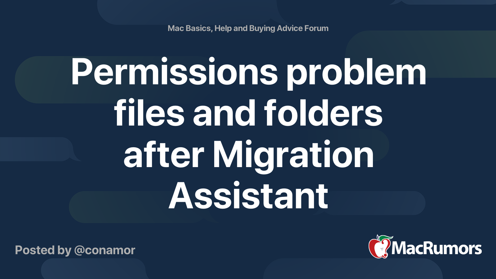 Permissions problem files and folders after Migration Assistant MacRumors Forums