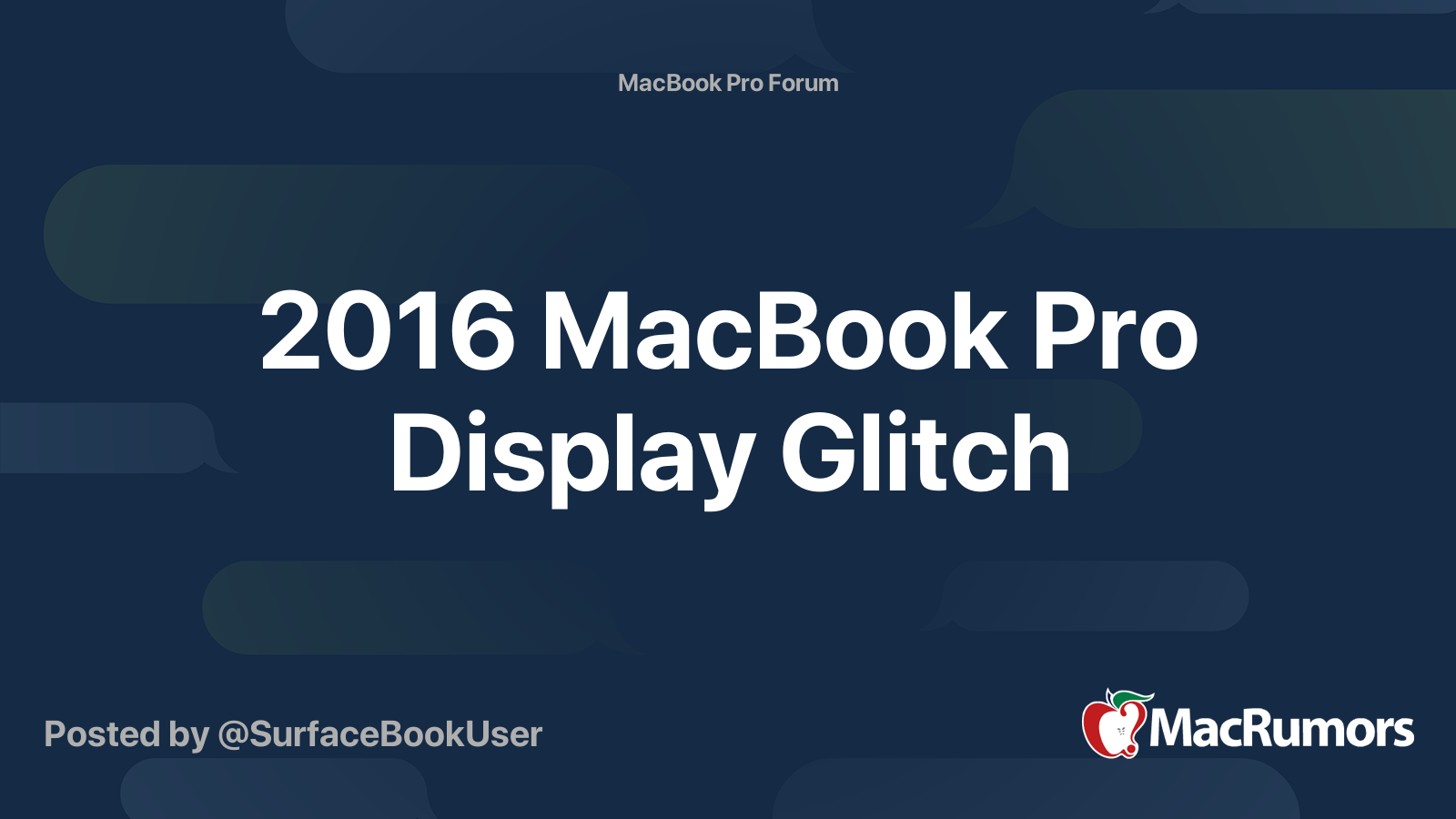 2016 MacBook Pro Display Glitch MacRumors Forums
