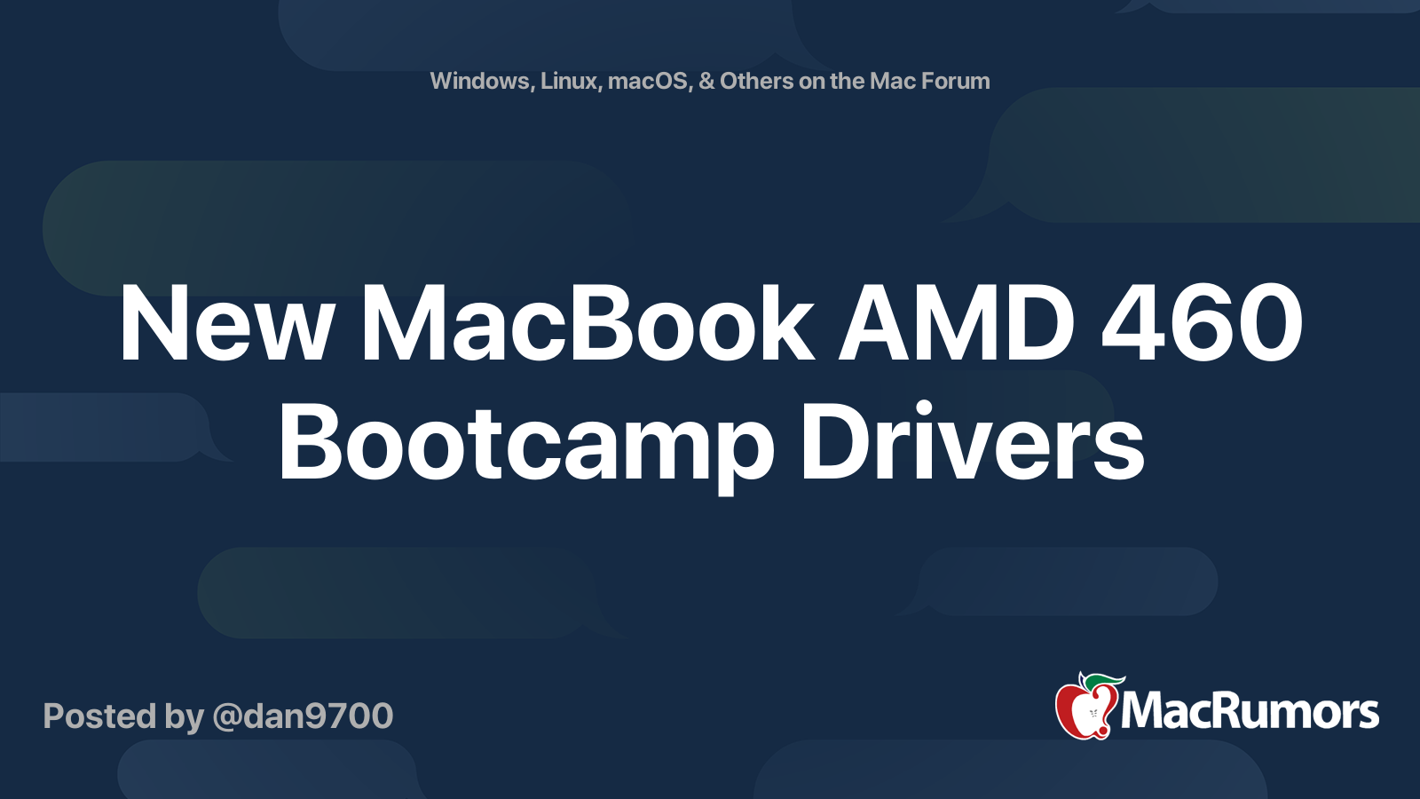 New MacBook AMD 460 Bootcamp Drivers MacRumors Forums