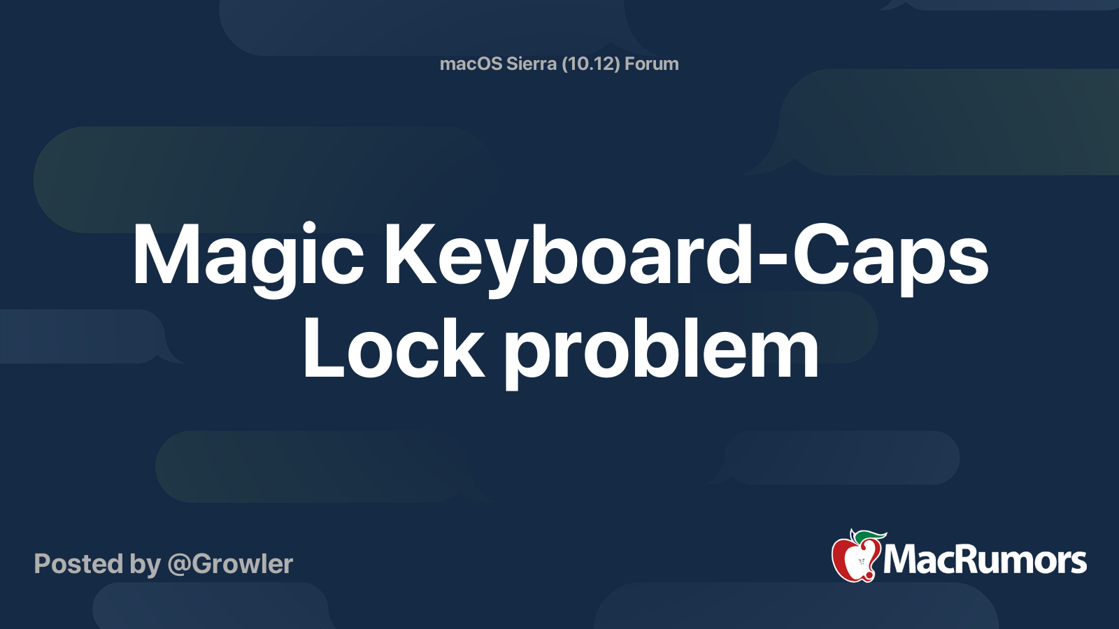 Magic KeyboardCaps Lock problem MacRumors Forums