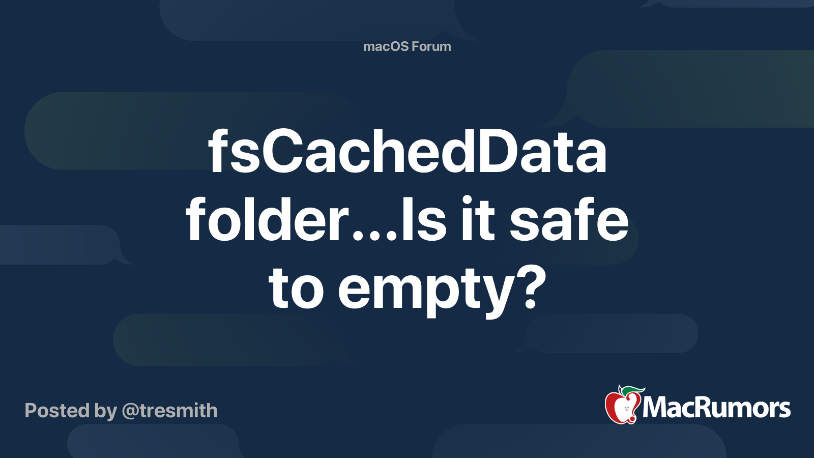 Fscacheddata Folder Is It Safe To Empty Macrumors Forums