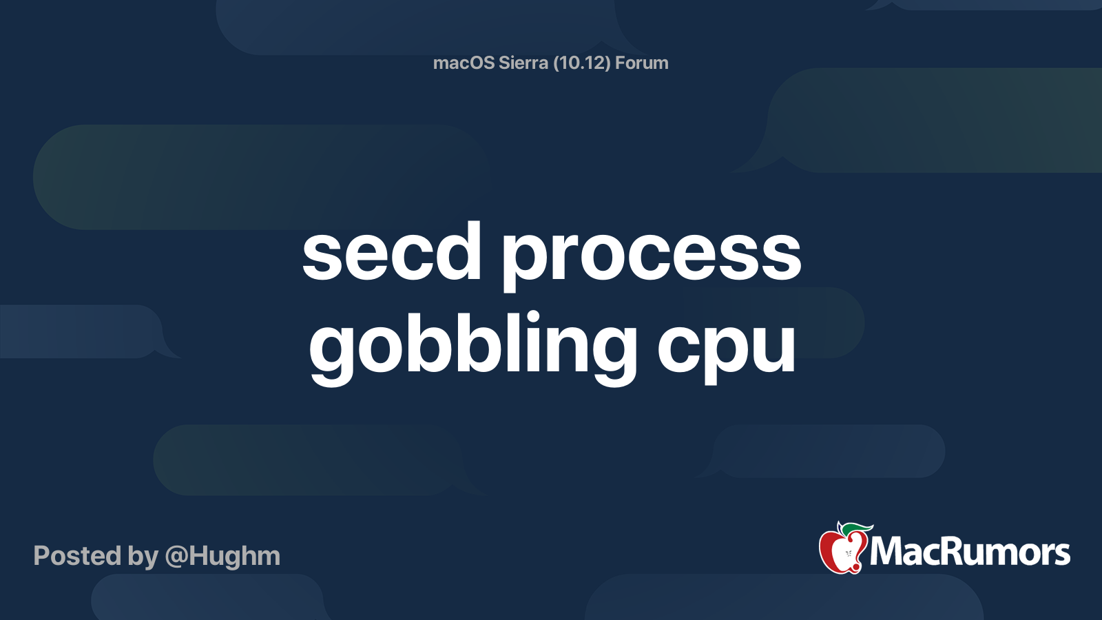 secd process gobbling cpu | MacRumors Forums