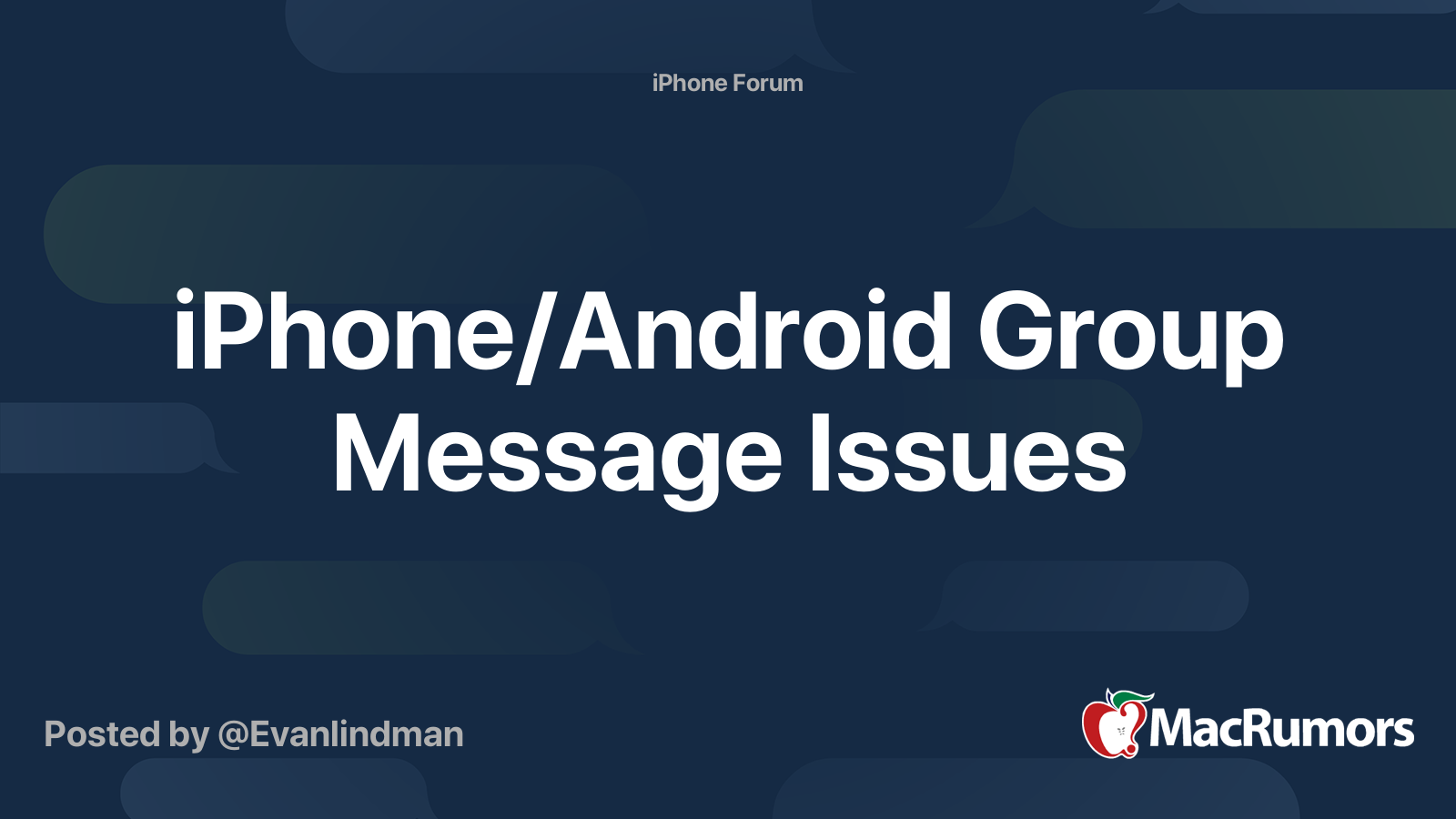 iPhone/Android Group Message Issues MacRumors Forums