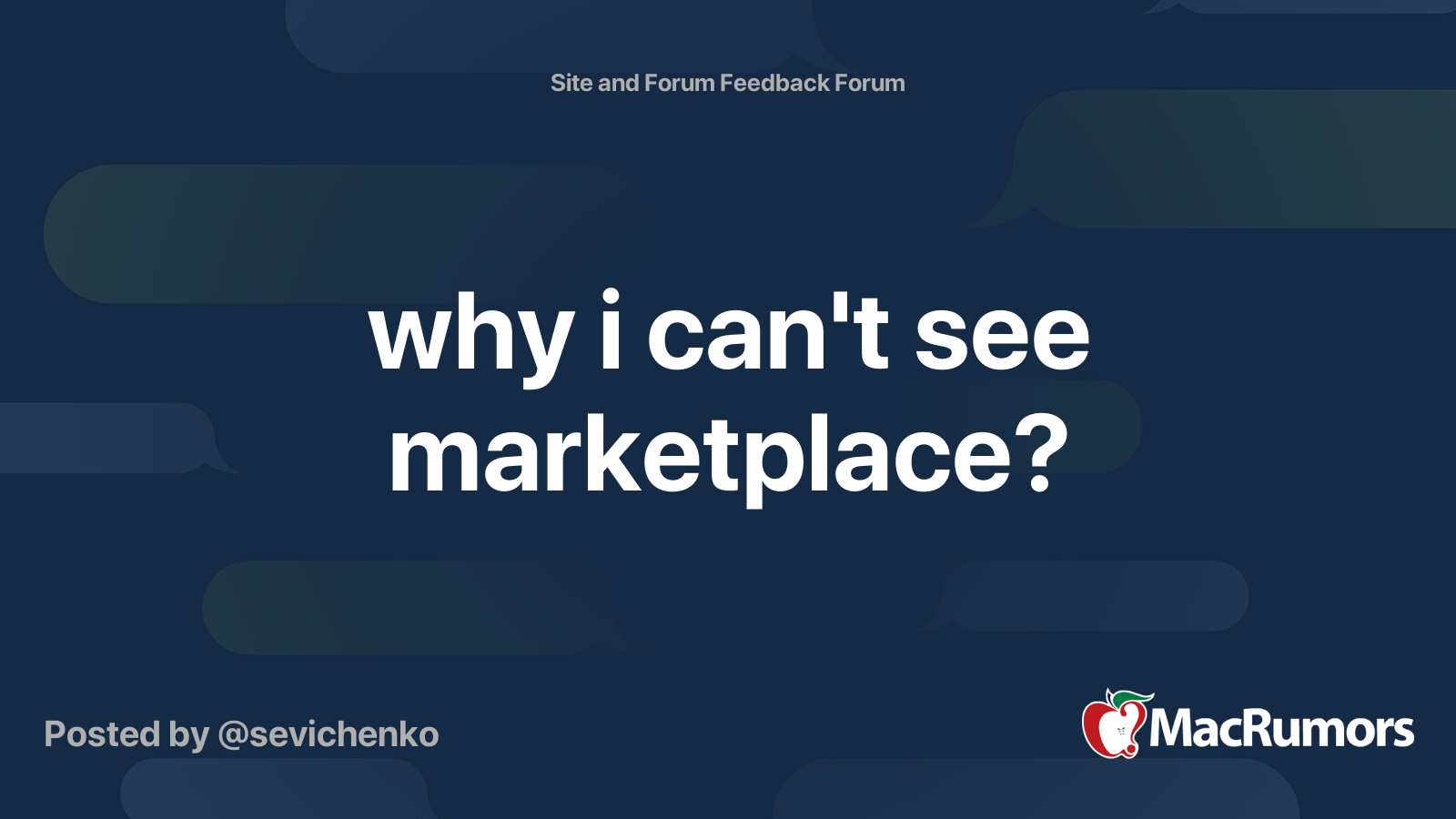 why i can't see marketplace? MacRumors Forums