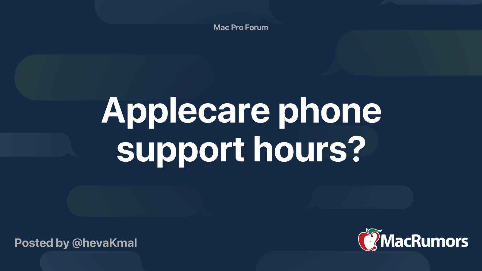 Applecare phone support hours? MacRumors Forums