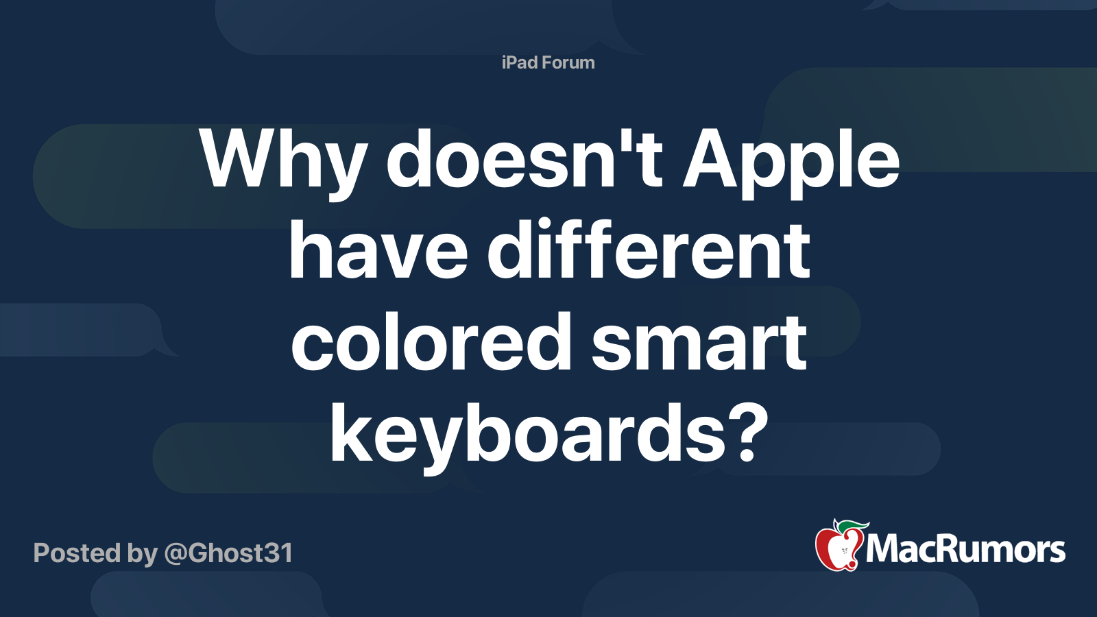 Why doesn't Apple have different colored smart keyboards? MacRumors