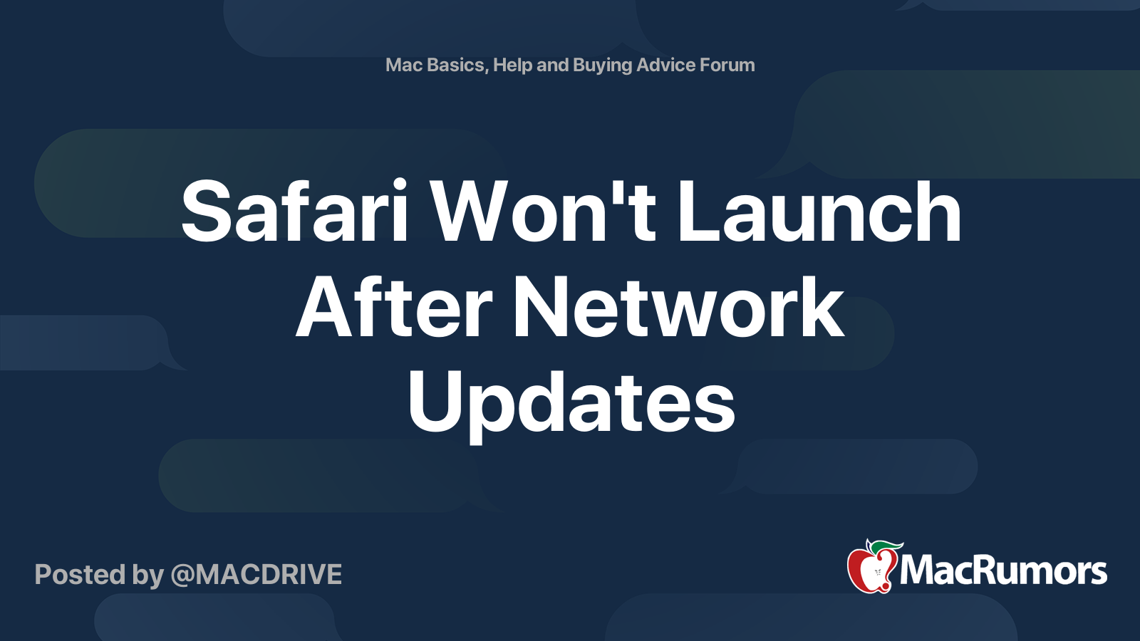 safari won't launch