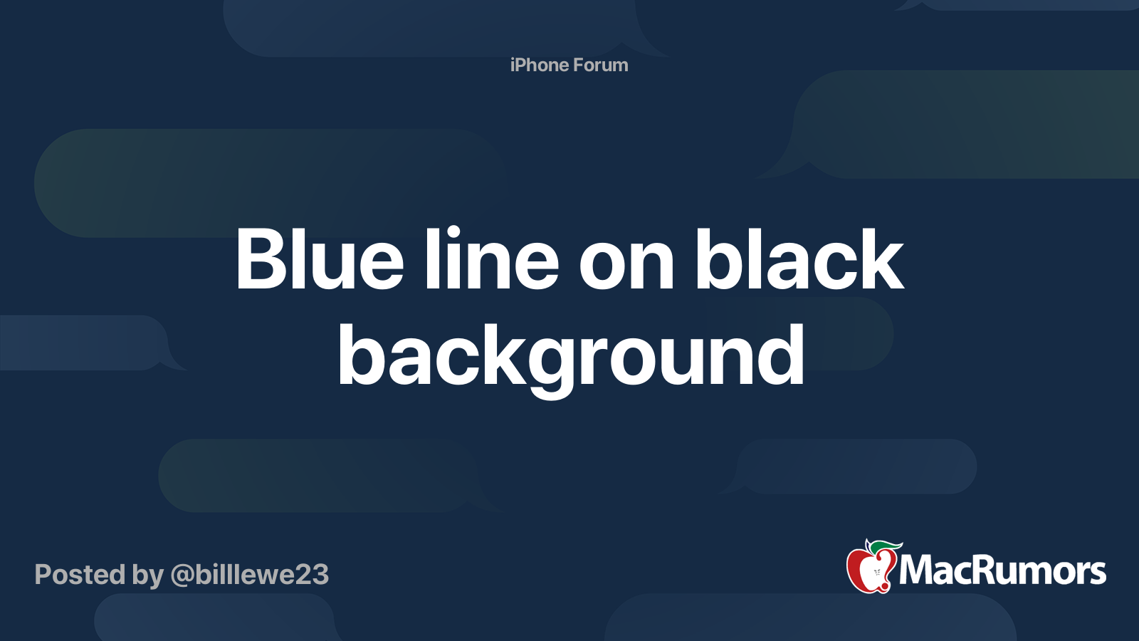 Blue line on black background | MacRumors Forums