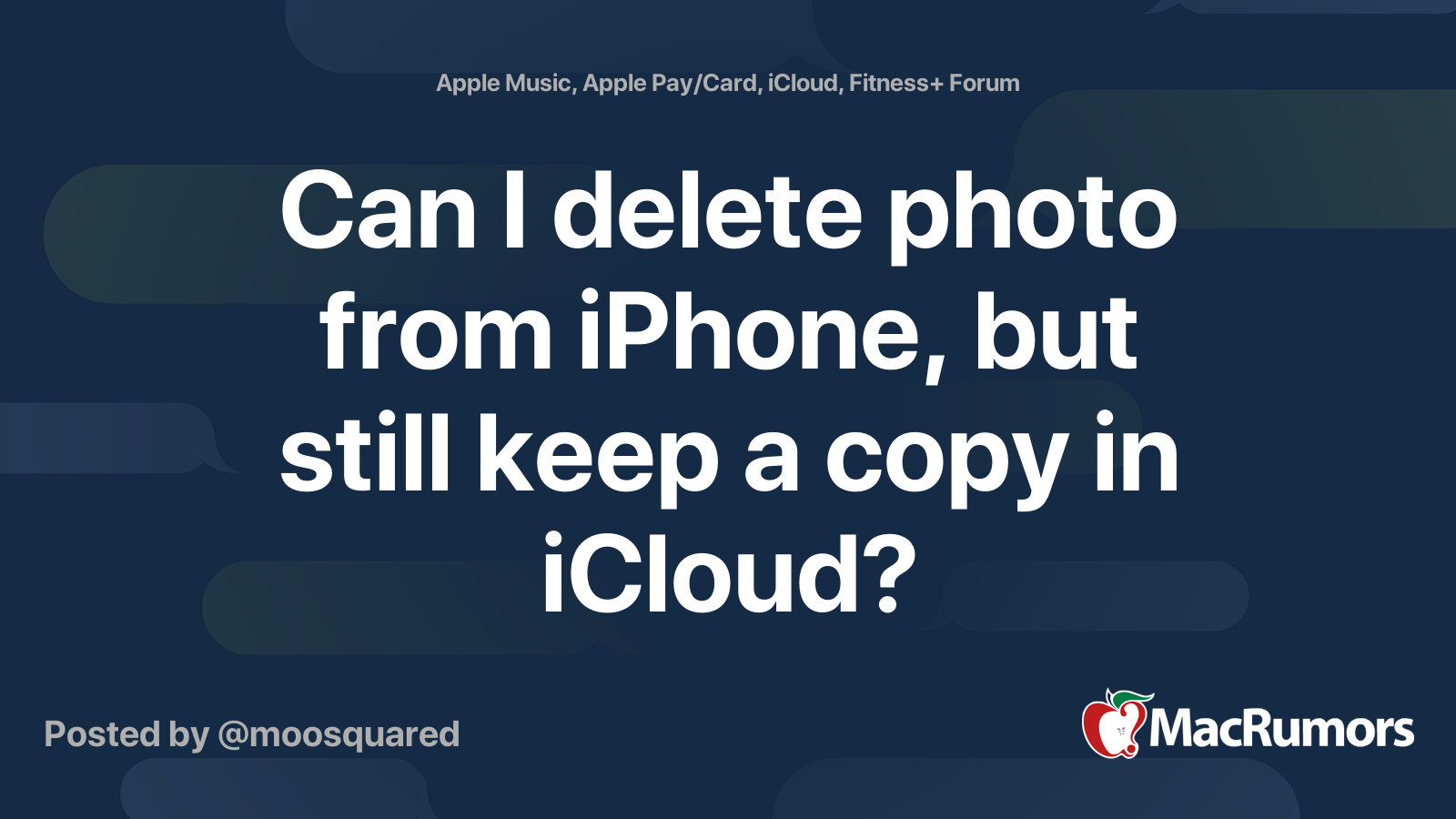 Can I delete photo from iPhone, but still keep a copy in iCloud