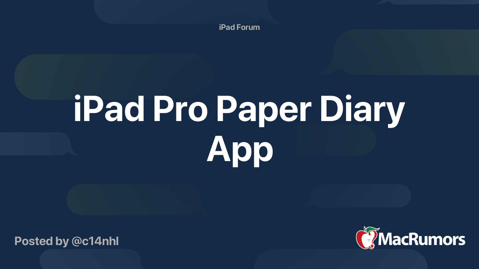 iPad Pro Paper Diary App MacRumors Forums