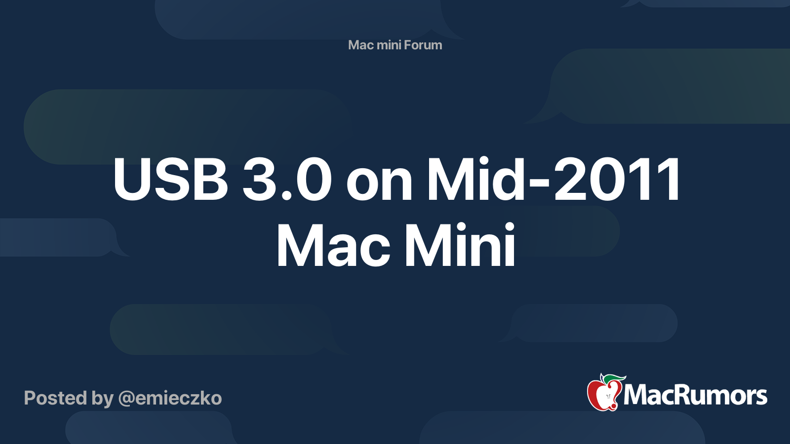 USB 3.0 Mid-2011 Mac Mini | MacRumors Forums