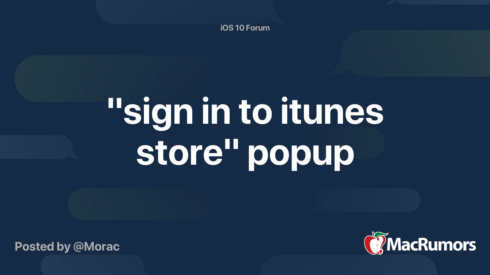 "sign in to itunes store" popup MacRumors Forums