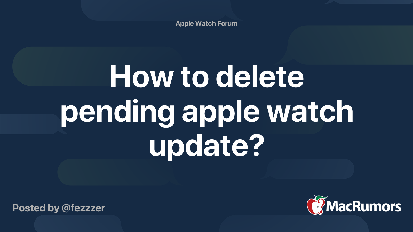 How to delete pending apple watch update? MacRumors Forums
