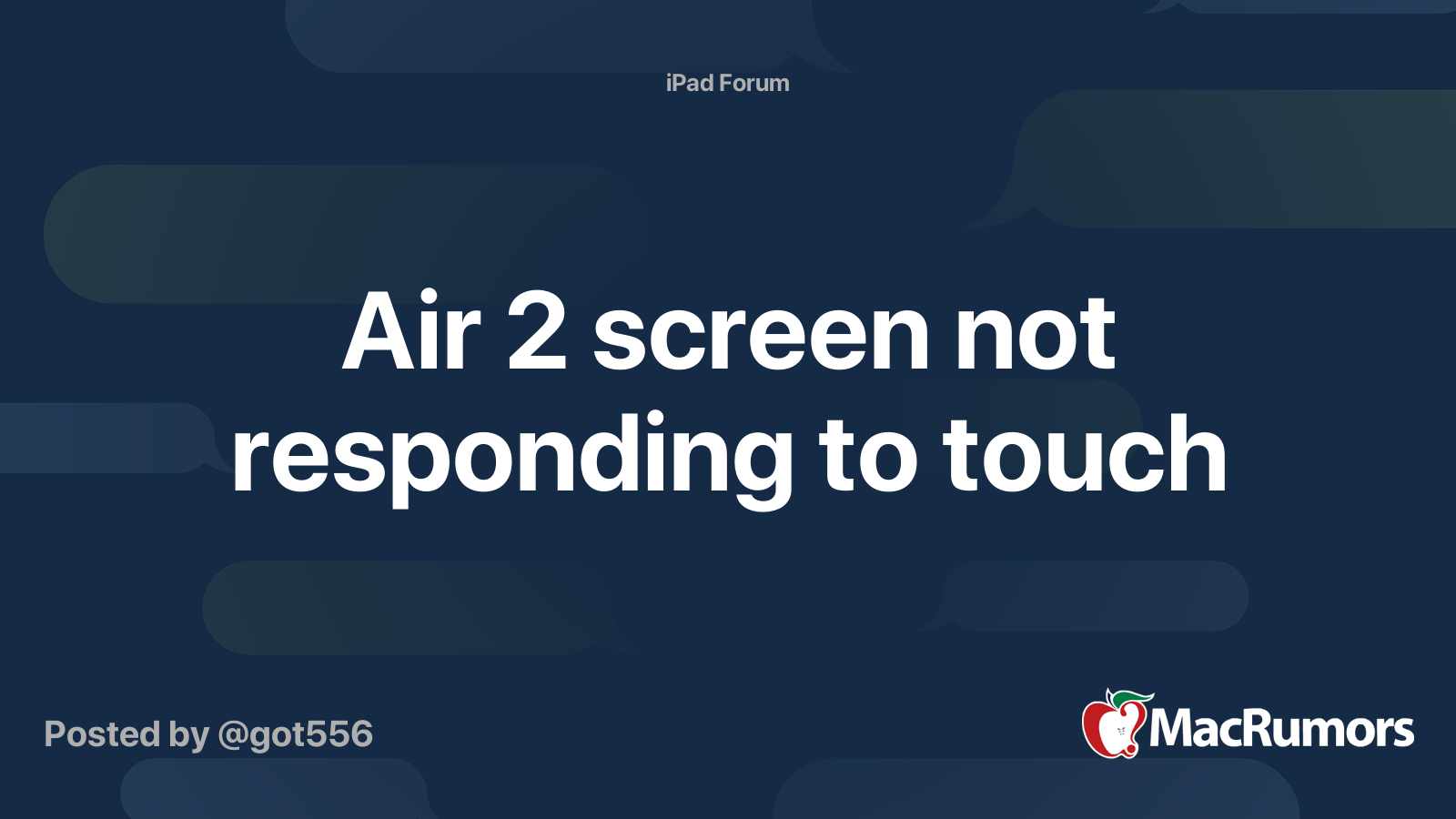 Air 2 screen not responding to touch macrumors forums