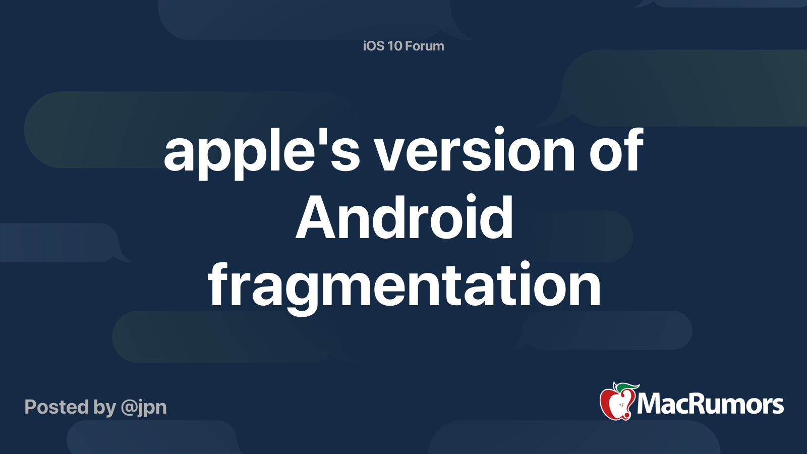 apple's version of Android fragmentation | MacRumors Forums