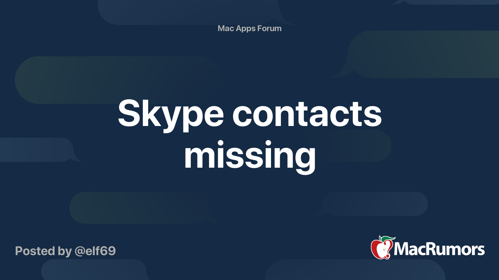 Skype Contacts Missing Macrumors Forums 