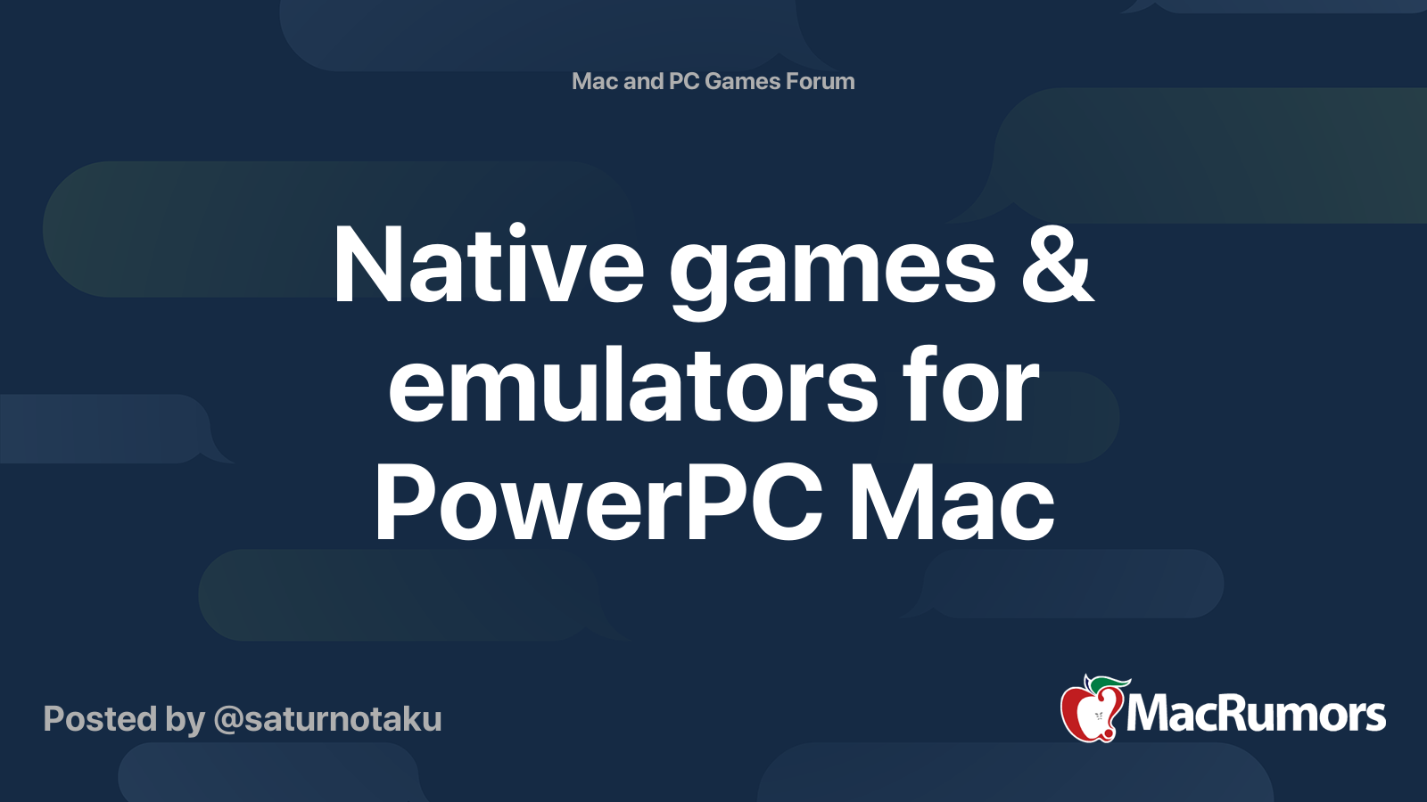 Native games & emulators for PowerPC Mac MacRumors Forums