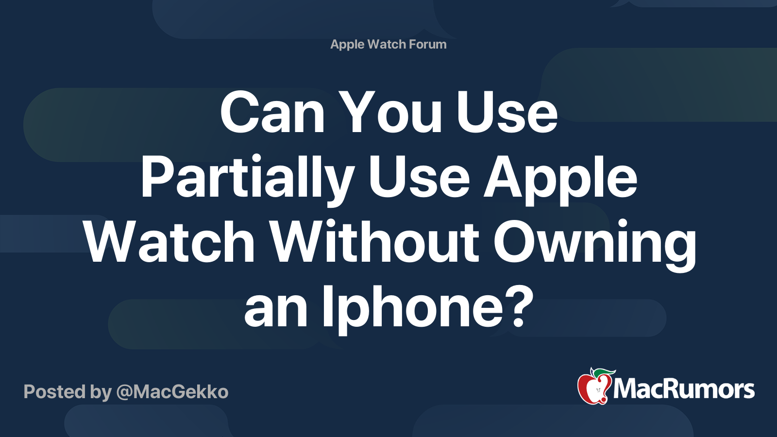 apple watch 6 without iphone