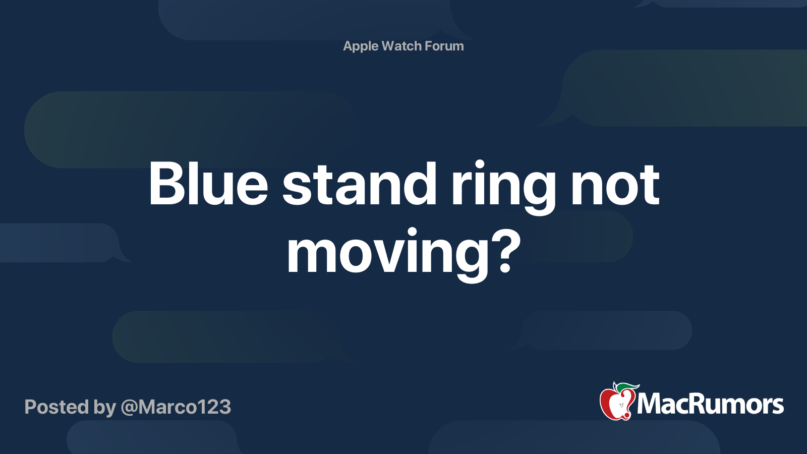 Blue stand ring not moving? MacRumors Forums